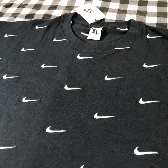 Nike Swoosh All Over Embroidered Tiny Logo Tee - Picture 3 of 7